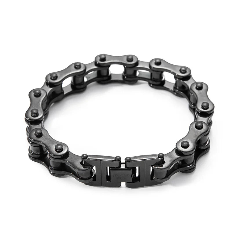1Pcs Men's Stainless Steel Bracelet Creative Imitation Bicycle Chain Bracelet Trendy Punk Style Daily Wear Accessories Vera Lux