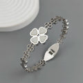 New four-leaf clover white shell stainless steel gold-plated bracelet 18K, high quality waterproof couple bracelet, wife gift Vera Lux