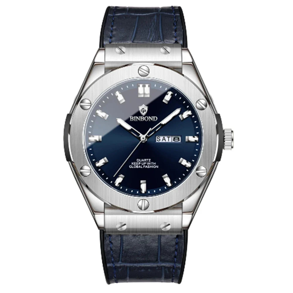 Man New Casual Business Leather Clock Men Luxury Watch Automatic Watches Mens Top Fashion Quartz Wristwatches Relojes De Hombre Vera Lux