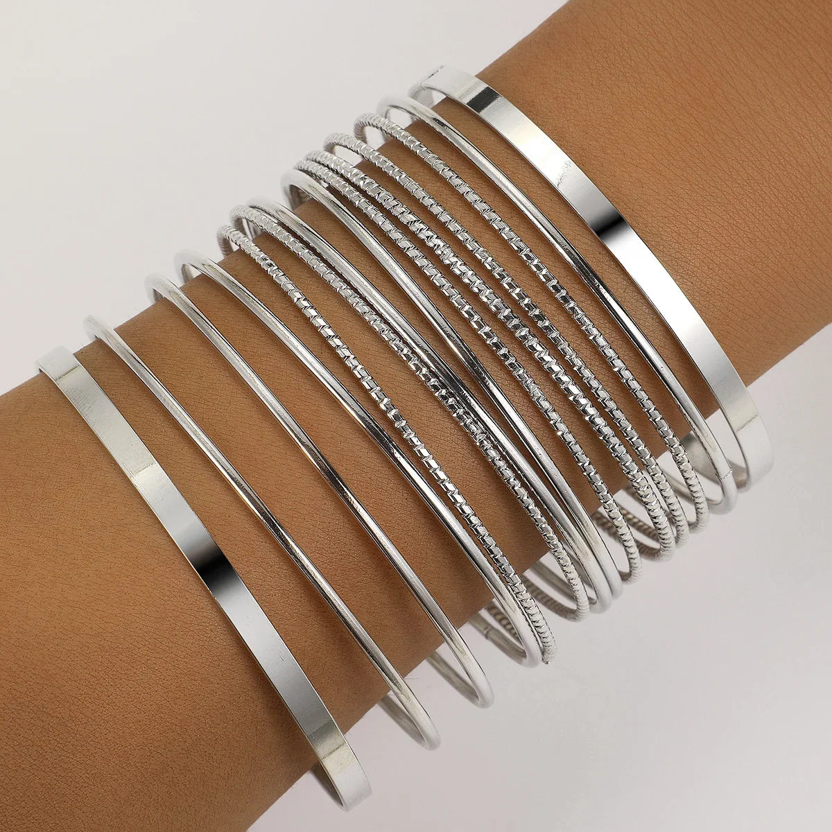 14 Pcs Trendy Exaggerated Metal Bracelet Set For Women Boho Thick Charm Curb Cuban Bracelet Bangles Fashion Jewelry Gift 2024 Vera Lux