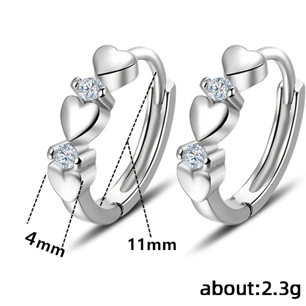 Cute Heart Small Hoop Earrings Women 3 Metal Colors Trendy Girls Ear Circle Earrings Fancy Accessories Statement Jewelry Vera Lux