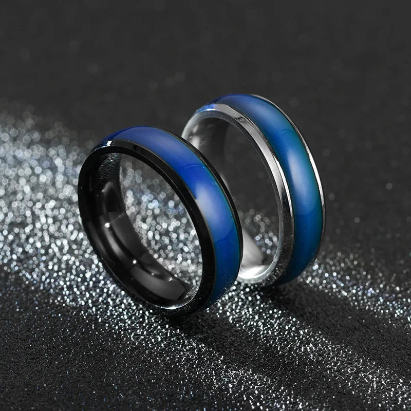 6MM Changing Color Stainless Steel Rings For Women Mood Emotion Feeling Temperature Ring Men Couples Fashion Jewelry Gift Vera Lux