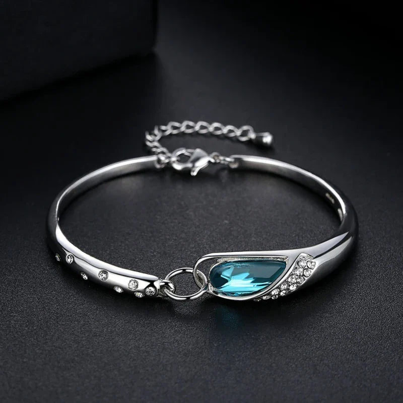 1pcs Blue Gemstone Bracelet Exquisite And Minimalist Style Lightweight Adjustable Chain Women's Daily Accessories Bracelet Vera Lux