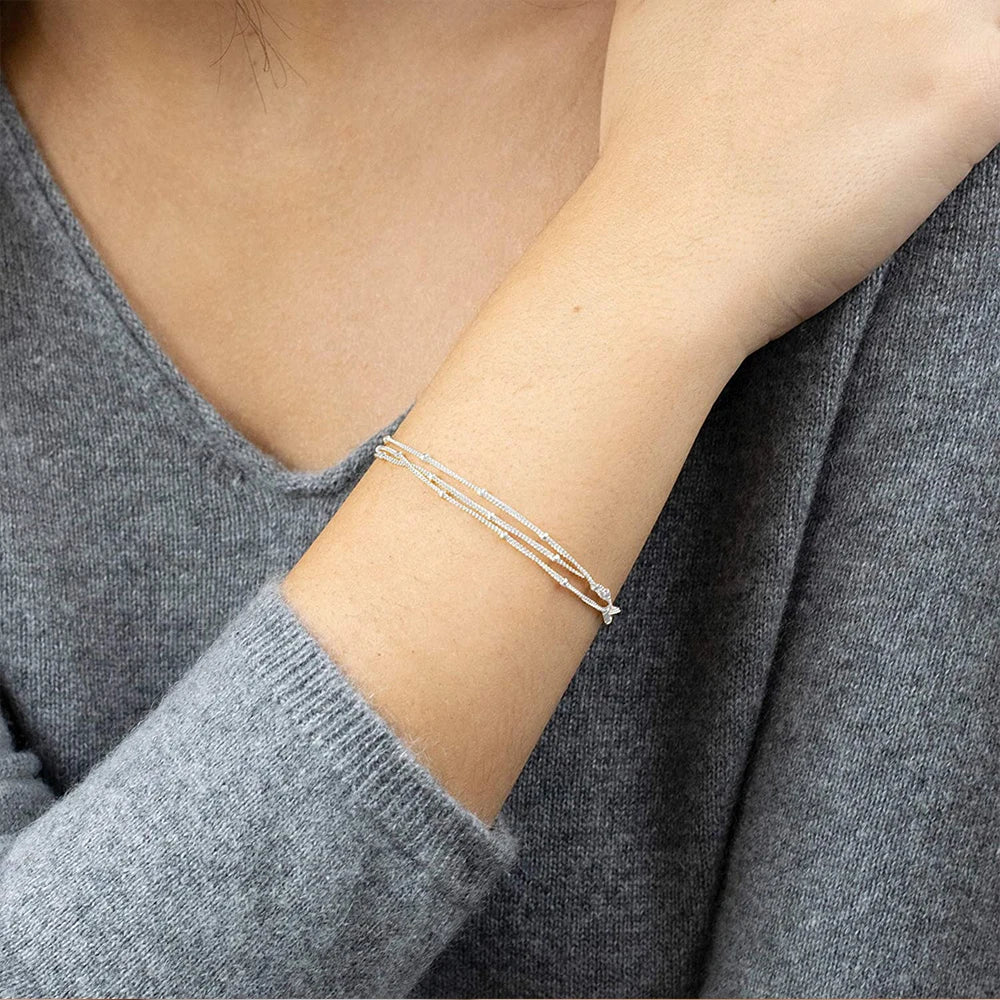 Simple Female Ball Chain Bracelet Jewelry New Layered Thin Beads Chain Bracelet For Women Leg 316L Stainless Steel Chain Vera Lux