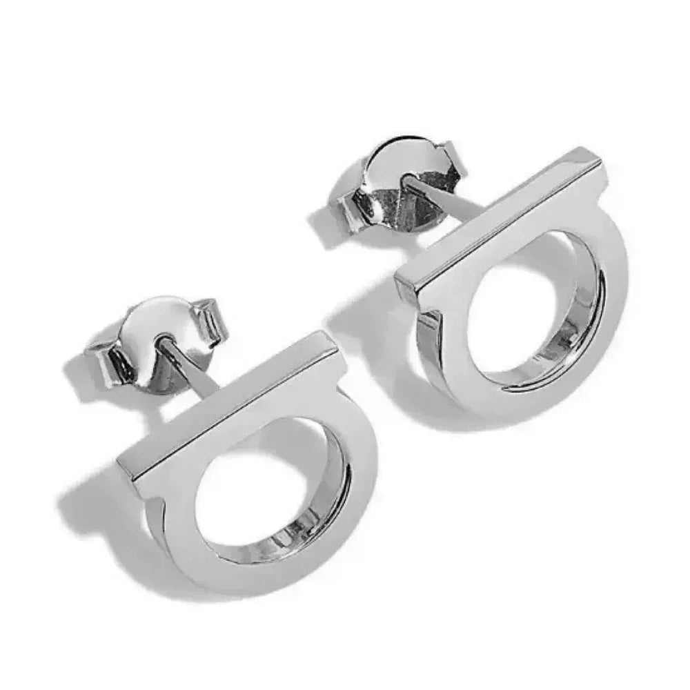 DOTIF Stainless Steel Simple Personalized Design Light Luxury Earrings Female D Letter Fashion Commuter Ear Jewelry Party Gifts Vera Lux