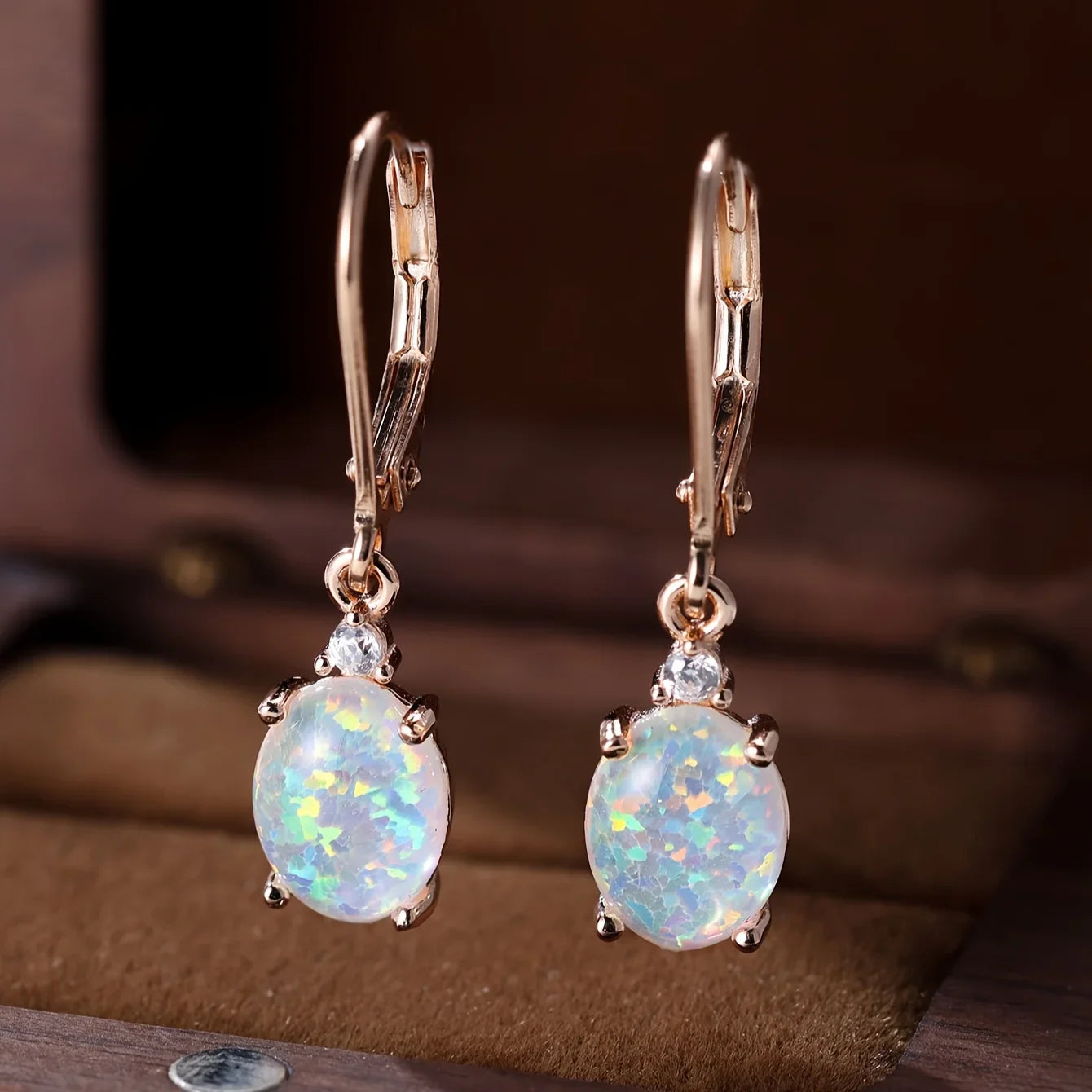 S925 Silver round Crystal Pearl Mother-of-Pearl Earrings with Green Flame Crystal Plated Iridium Golden Women's Design Vera Lux