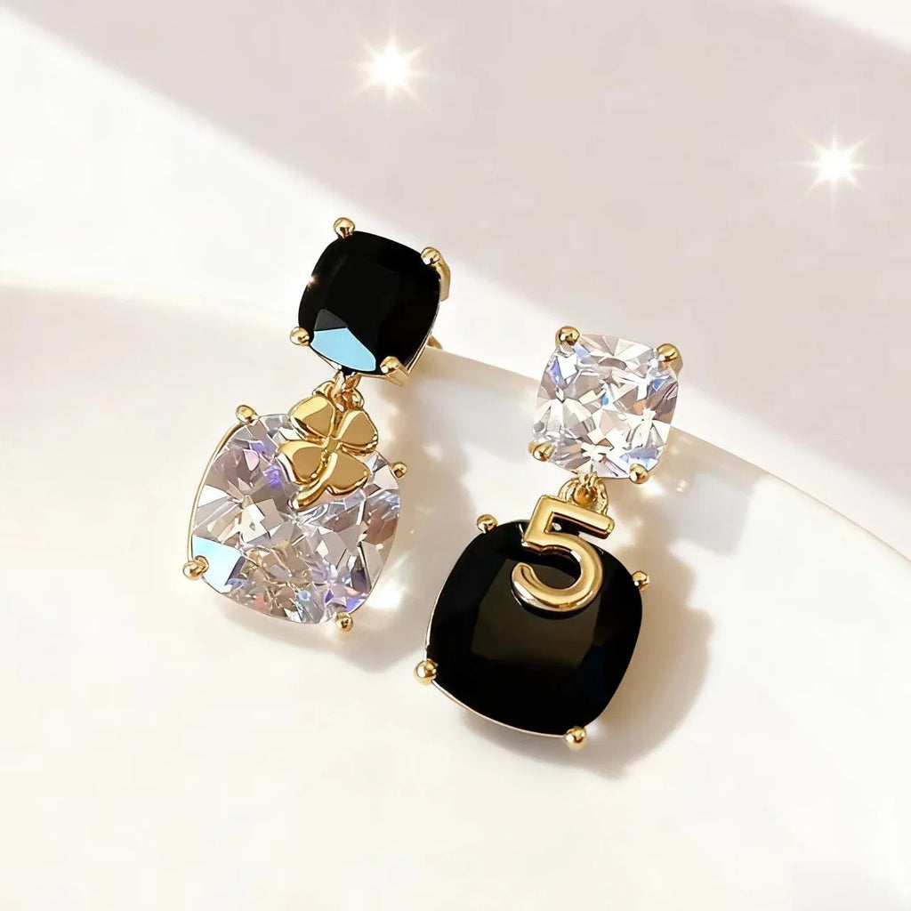 Luxury Brand Clover Exquisite Pendant Earrings, Trendy Women's Elegant Temperament Jewelry, Wedding Banquet Party Holiday Gifts Vera Lux