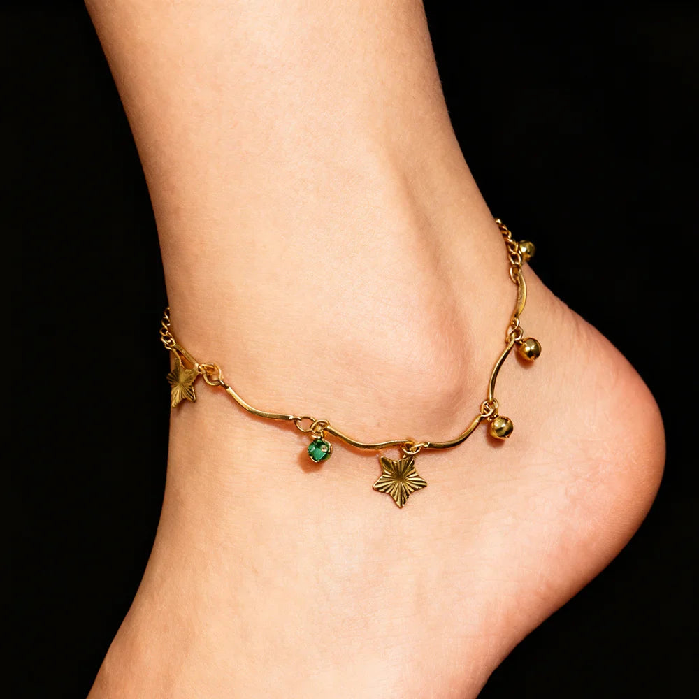 Female Five-pointed star Anklets Bracelet Bohemian Style Ankle Chain Elegant Foot Jewelry for Women Leg Chain Accessorie Vera Lux