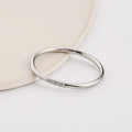1mm Thin Stainless Steel CZ Inlay Stackable Ring Wedding Band for Women Girl Size 3-10 Vera Lux