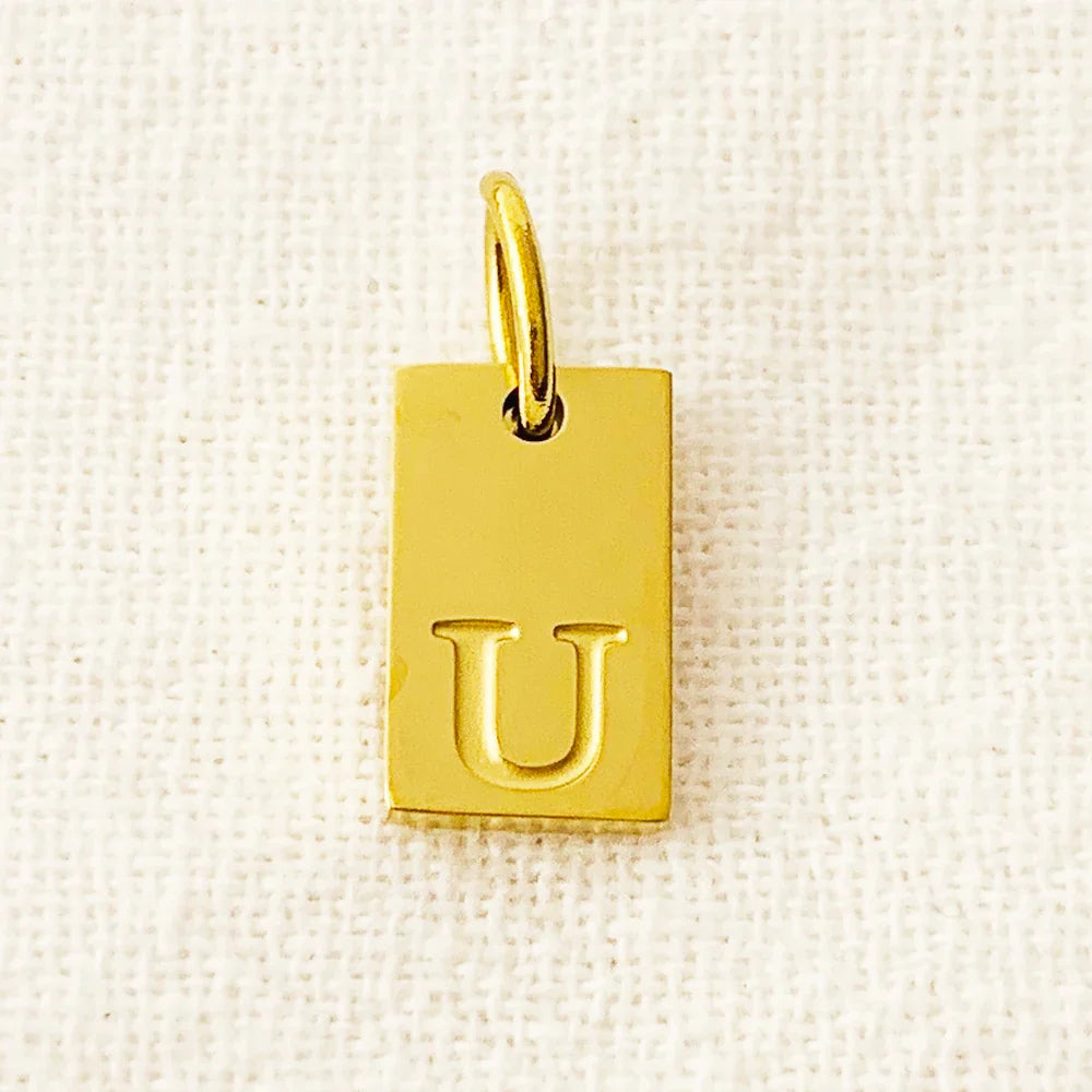 10PCS Alphabet Charm Pendant for Necklaces Stainless Steel Jewelry DIY Engraved Lettering Accessories Women's Fashion Jewelry Vera Lux