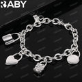 URBABY 925 Sterling Silver Lock Pendant Bracelets For Women Wedding Party Anniversary Gift Fashion Fine Jewelry Vera Lux