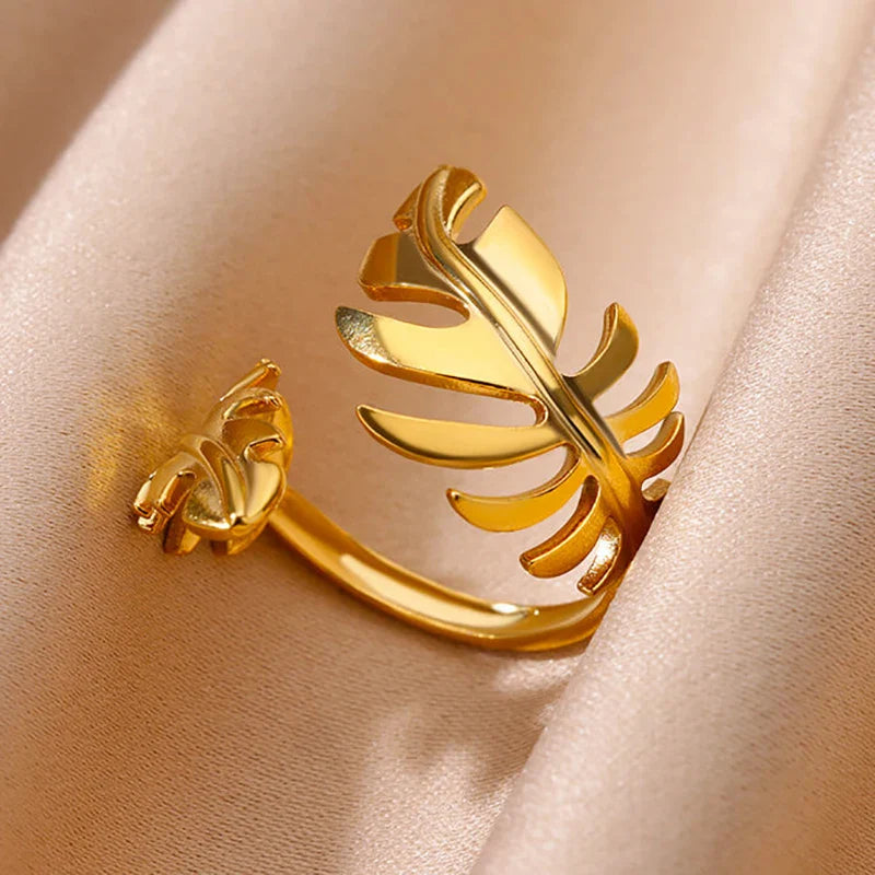 316L Stainless Steel Rings for Women Gold Color Multilayer Geometric Open Ring Vintage Waterproof Wedding Aesthetic Jewelry Gift Vera Lux