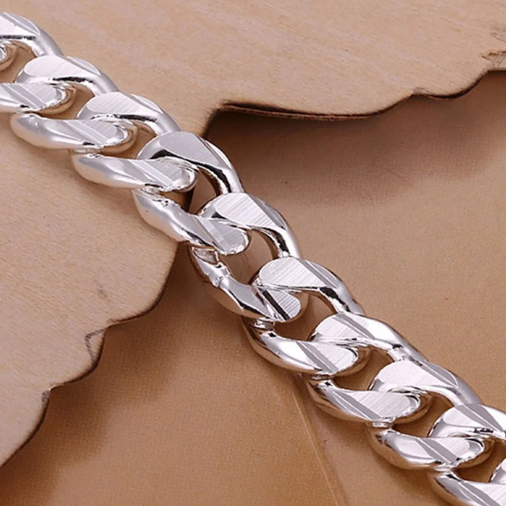 New High-end Women's Mens Fine Silver Color Bracelet Fashion Jewelry Gift Men's Square Beautiful Gem Vera Lux