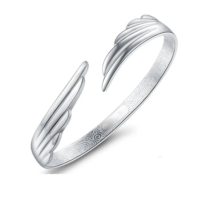 925 Sterling Silver Wing Cuff Women's Bangles Bracelets Wedding Luxury Quality Jewelry Accessories Wholesale Free Delivery Vera Lux