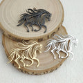 Original innovative running horse hollow stainless steel gold-plated 18K brooch, suit lapel pin, waterproof formal fittings Vera Lux