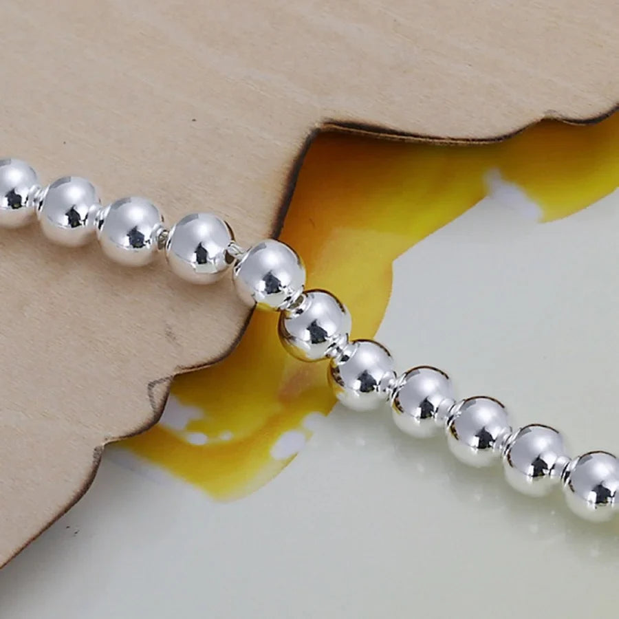 925 Sterling silver Bracelets fashion Jewelry charm women Chain lady wedding 6MM beads factory price Vera Lux