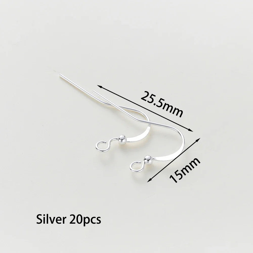 20pcs/lot 6 Styles 14K 18K Gold Plated Earring Wires With Ear Hook Earrings Clasp Findings Supplies For  DIY Jewelry Making Vera Lux