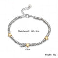 NEWBUY Hot Sale Non-Fading Stainless Steel Jewelry Gold Color Heart/Star Silver Beads Charm Bracelets For Women Wholesale Vera Lux