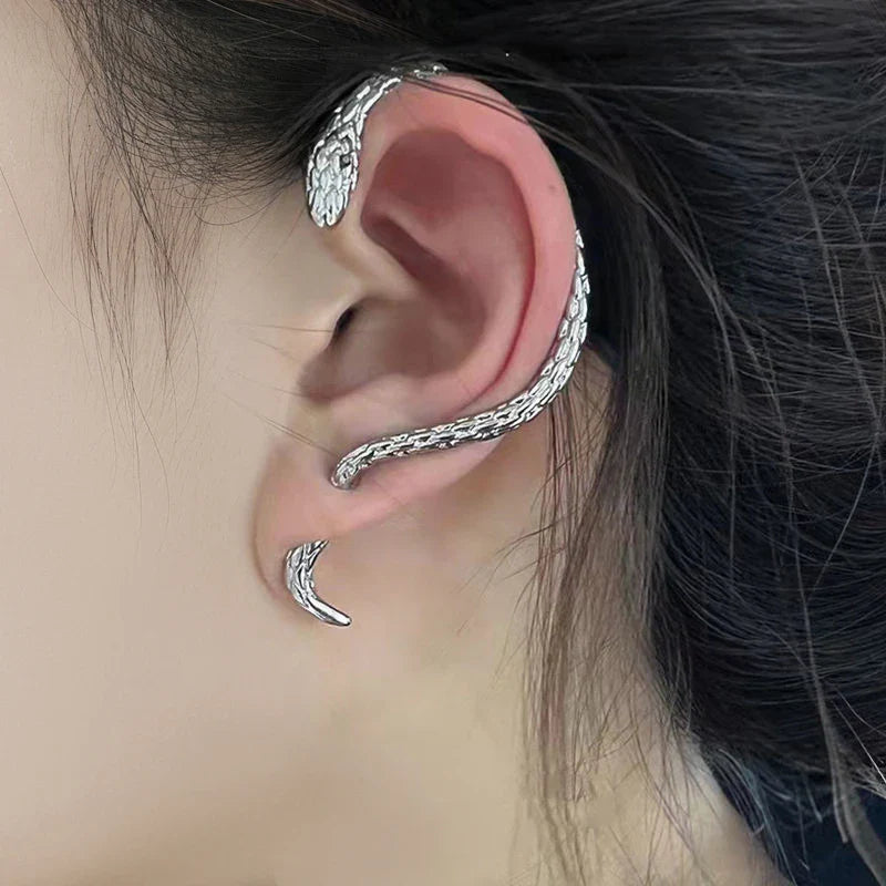 Personalized Gothic Winding Snake Shaped Ear Clip Earrings, Trendy Avant-garde Hip-hop Party Charm, Women's Jewelry Accessories Vera Lux