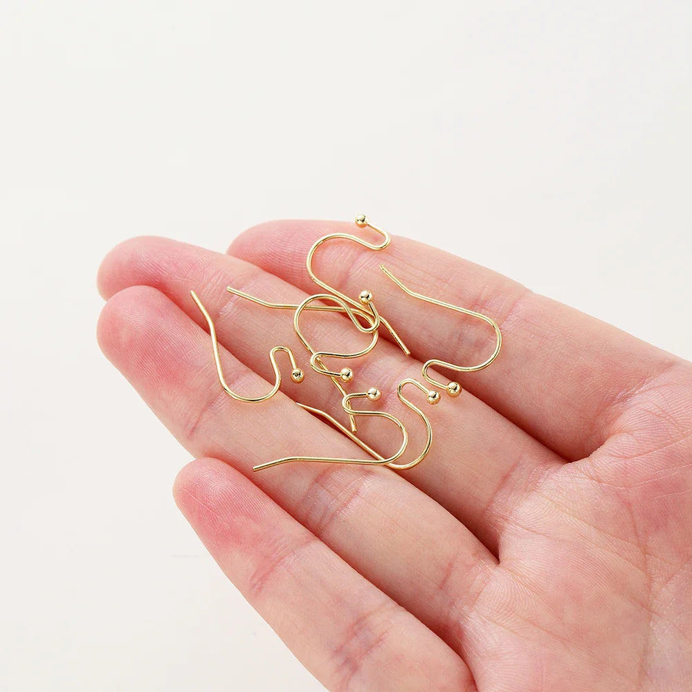 20pcs/lot 6 Styles 14K 18K Gold Plated Earring Wires With Ear Hook Earrings Clasp Findings Supplies For  DIY Jewelry Making Vera Lux