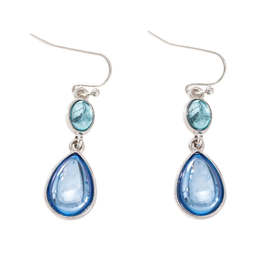Fashionable Water Droplet Shaped Artificial Synthetic Blue Stone Hanging Earrings For women's Birthday Custom Jewelr Vera Lux