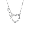925 Sterling Silver Zircon Heart Interlocking Retro Necklaces For Women Neck Chain Luxury Quality Jewelry Accessories Vera Lux