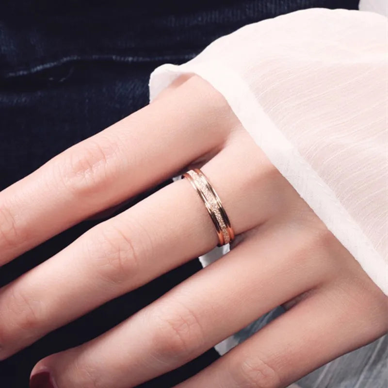 4mm Stainless Steel Matte Ring Wedding Band for Women Girl Size 4-10 Vera Lux