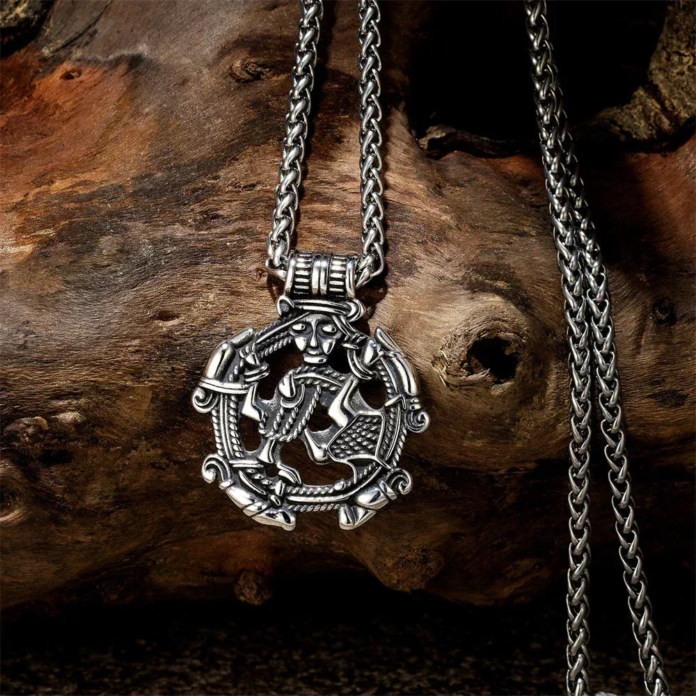 Vintage Vikings Loki Hollow Necklaces Men Stainless Steel Norse Mythology Trinity Pendant Amulet Scandinavian Jewelry Male Gifts Femstylo