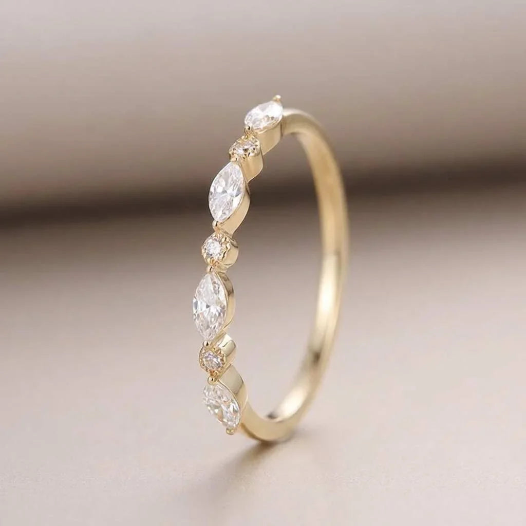 925 Sterling Silver Classic Zircon Marquise Stackable Ring for Women Engagement Wedding Luxury Fashion High Quality Fine Jewelry Vera Lux