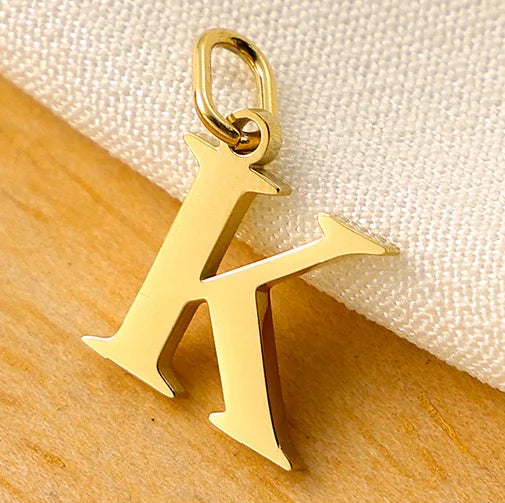 10PCS 26 Letters Stainless Steel Cut Alphabet Pendant for DIY Woman Necklace Ladies Jewelry Accessories Wholesale Dropshipping Vera Lux