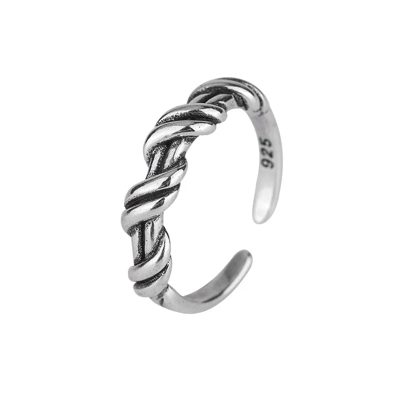 925 Sterling Silver Winding Adjustable Rings For Women Wedding Luxury Jewelry Wholesale Vera Lux