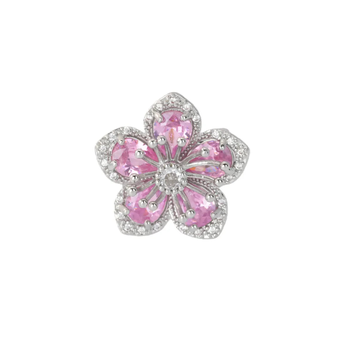 Pink Zircon Flower Rings for Women Gold Color Stainless Steel Ring 2025 Trend Elegant Floral Luxury Aesthetic Jewelry anillos Vera Lux
