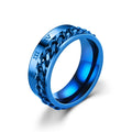 Roman Numerals Stainless Steel Chain Rotating Anxiety Black Rings For Men Fidget Metal Spinner Knuckle Ring Anillos De Hombre Vera Lux