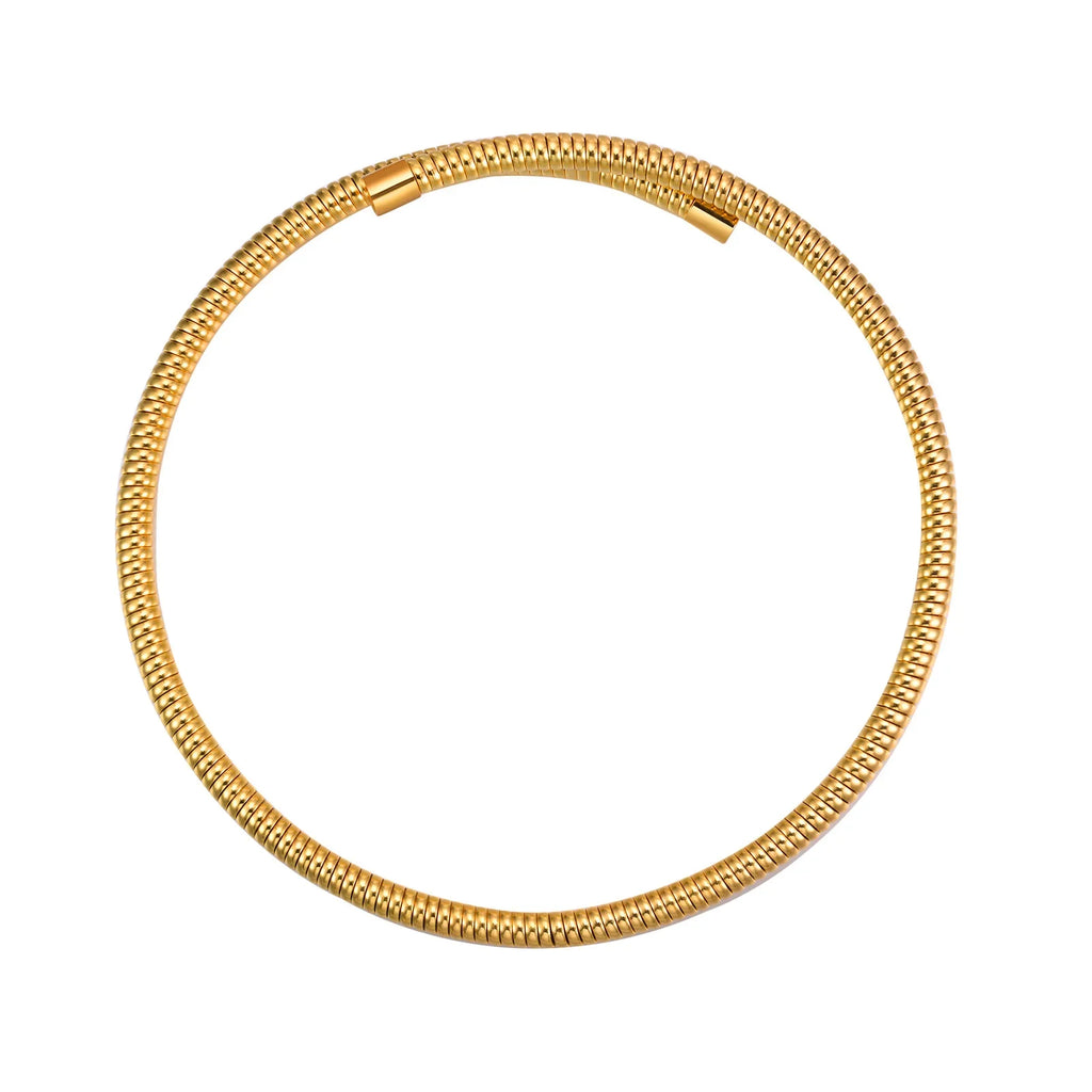 Women Torques Necklace, Adjustable Open Choker Snake Collar Stretch Statement Jewelry Vera Lux