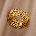 Stainless Steel Double Layer Rings for Women Vintage Hollow Out Geometric Finger Ring Fashion Jewelry Wedding Birthday Gift Vera Lux