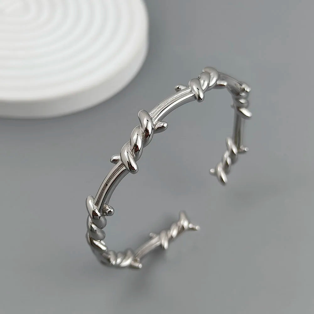 New style wire wrapped thorn stainless steel gold plated 18K bracelet, high quality waterproof silver jewelry, couple gift Vera Lux