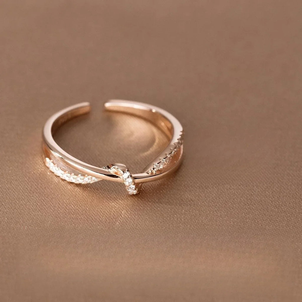 925 Sterling Silver Cross Knotting Zircon Rings For Women Girls Wedding Luxury Jewelry Accessories Jewellery Argent 925 Vera Lux