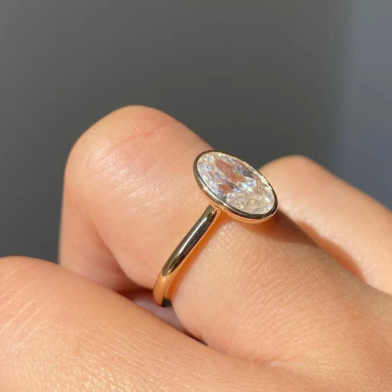 925 Sterling Silver Zircon Fashionable Simple Oval Rings For Women Engagement Wedding Luxury High Quality Jewelry Hot Sales Vera Lux