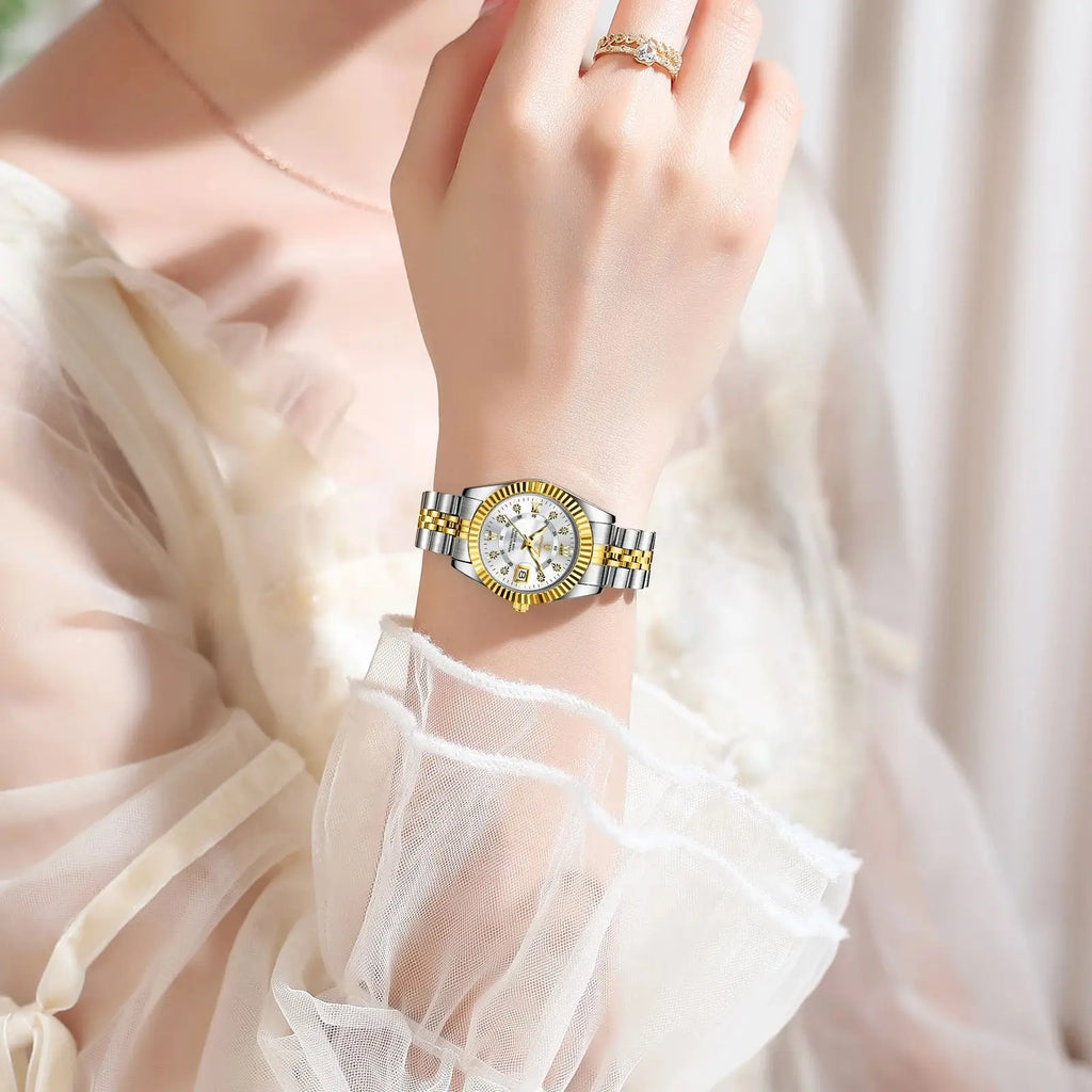 POEDAGAR Luxury Elegant Watch for Women Waterproof Luminous Date Ladies Watch Stainless Steel Quartz Women's Watches Girl Reloj Vera Lux