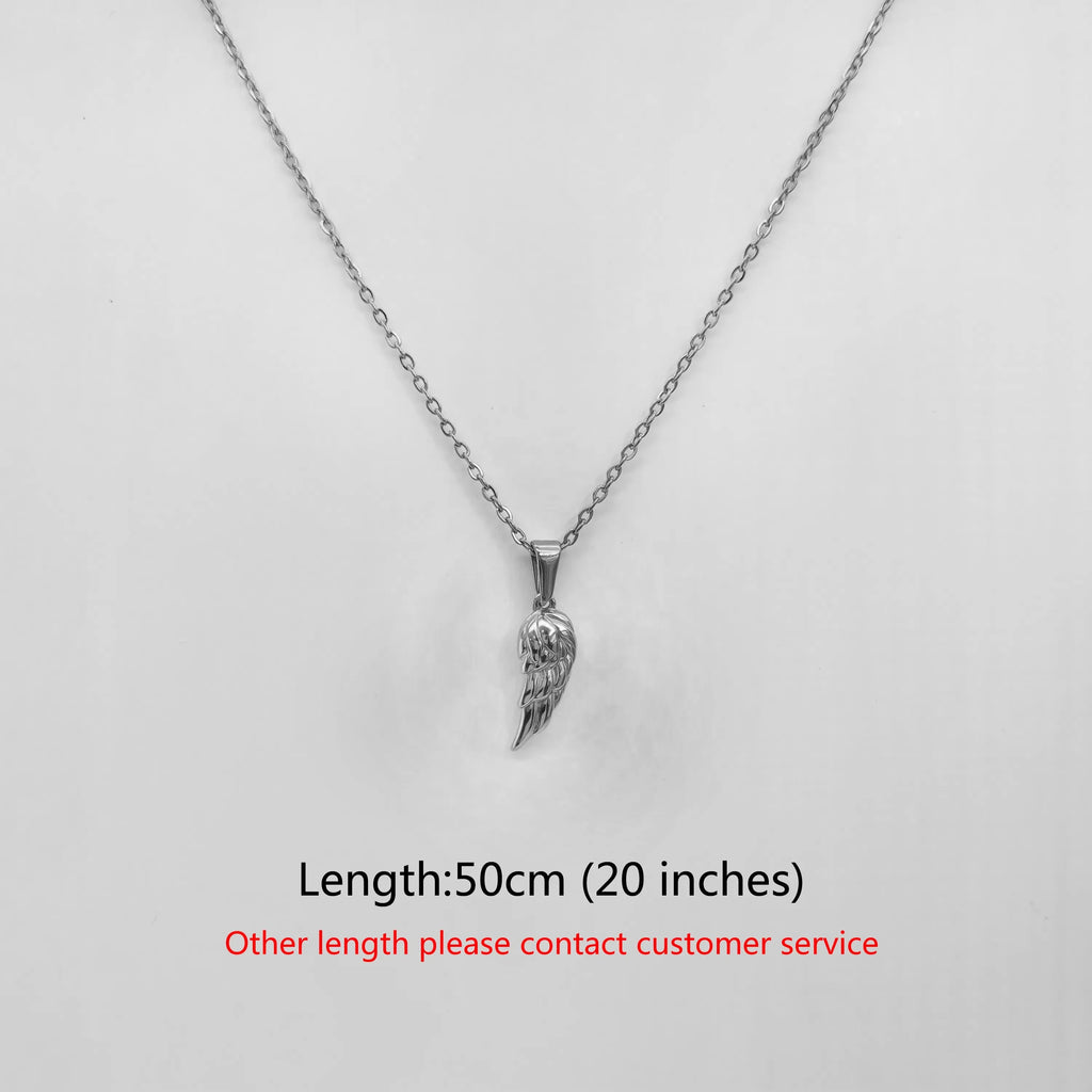 18K Gold Plated Angel Wing Pendant Necklace - Vintage Feather Design for Men, Stainless Steel Chain Jewelry Gift Vera Lux