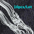 10pcs 925 sterling silver fine 1MM snake chain necklace for women man 16-30inches fashion party wedding Jewelry gifts Vera Lux