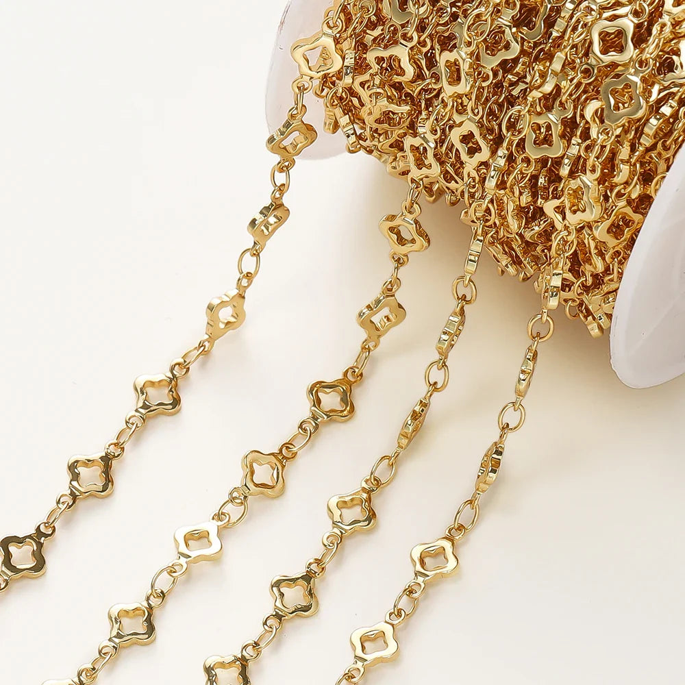 1Meter/Pack 5.5MM 14/18K Gold Plated Brass Rhombus Chain For Jewelry Making Necklace Bracelets Chain Jewelry Making Supplies Vera Lux
