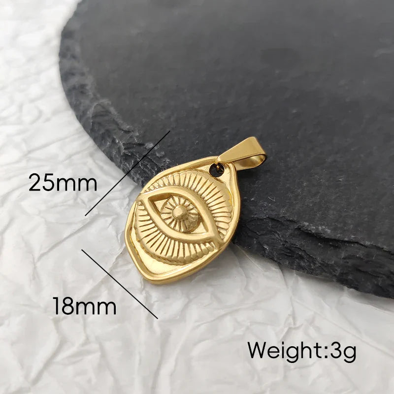 Hip Hop Eyes Evil Necklace - Devil's Eye Pendant Jewelry for Men Women | Gold Plated Stainless Steel Religious Gift Vera Lux