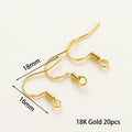 20pcs/lot 6 Styles 14K 18K Gold Plated Earring Wires With Ear Hook Earrings Clasp Findings Supplies For  DIY Jewelry Making Vera Lux