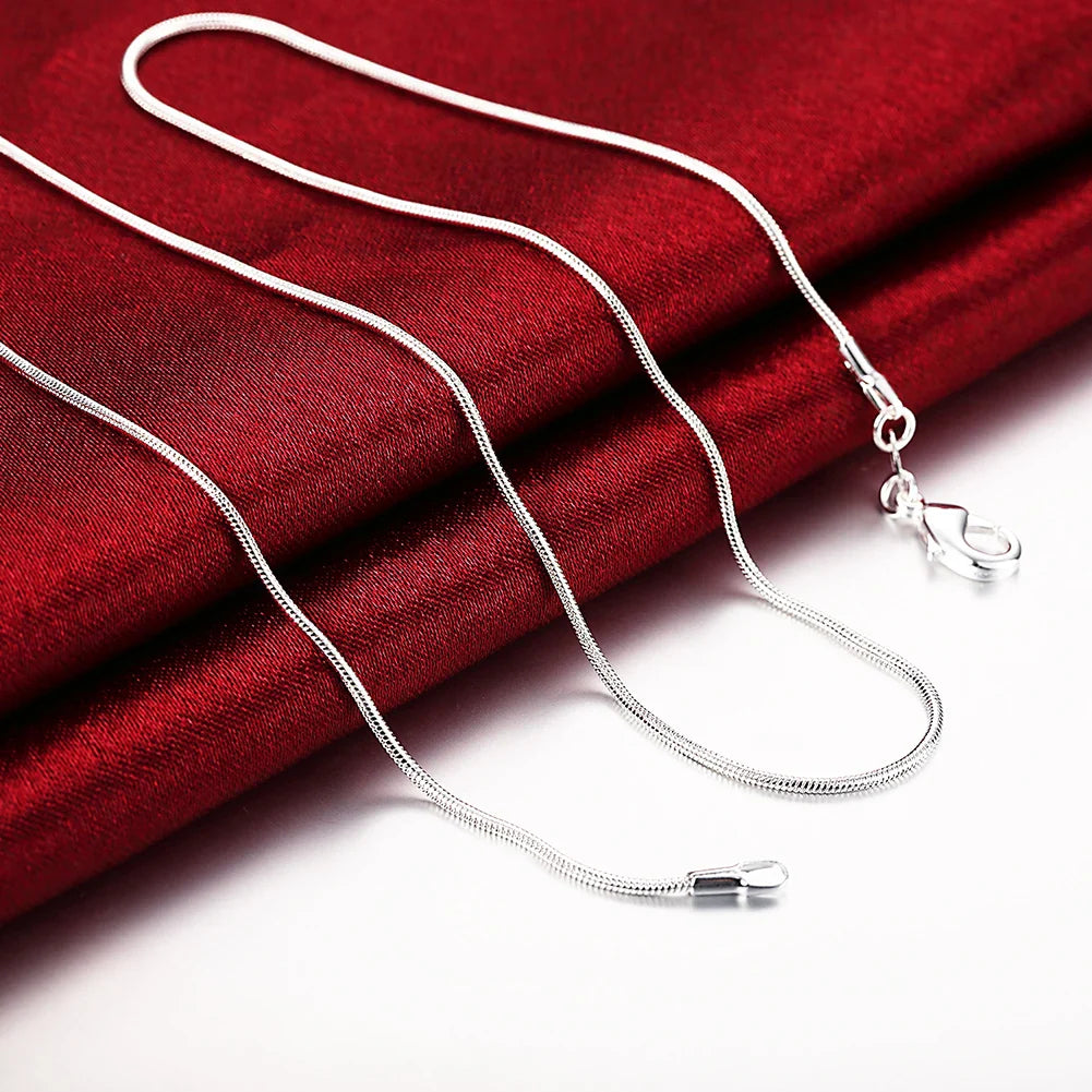 10pcs wholesale 925 sterling silver 1MM snake chain necklace for women man 16-30inches fashion party wedding Jewelry gifts Vera Lux