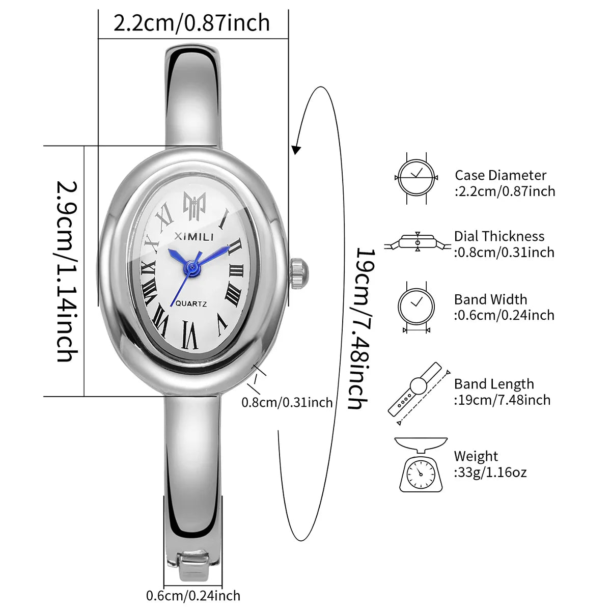 Elegant Oval Dial Women Watches Fashion Bracelet Strap Ladies Quartz Wristwatch Reloj Mujer Girls Clock Gift Vera Lux