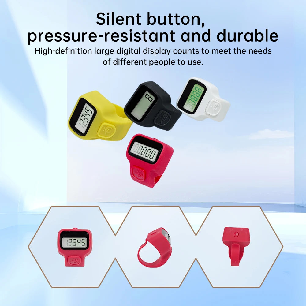 Electronic LED Counter Digital Finger Clicker Handheld Ring Click Lap Counter Event Clicker Finger Counters Golf Lap Counting Whatever the Treasure