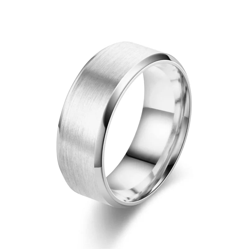 6 Colors Classic 8mm Tungsten Mens Ring Surface Brushed Stainless Steel Ring for Women Wedding Band Couples Jewelry Accessories Vera Lux