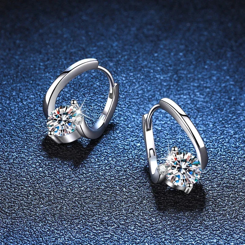 NeeTim 1 Carat Moissanite Earrings For Women 925 Sterling Silver Ear Stud Hoops Diamond  Engagement Wedding Fine Jewelry Gift Vera Lux