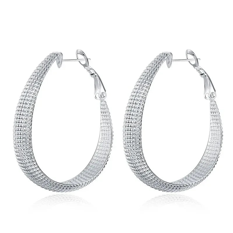 New 925 Sterling Silver Hoop Earrings For Women Wedding Gift Fine Europe Jewelry Christmas Gift Engagement Party Vera Lux